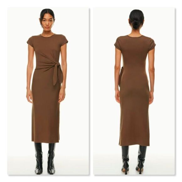 🦋ARITZIA🦋 NEW - Wilfred Fortune Jersey Midi Dress - [XXS, Brown] - Picture 1 of 15